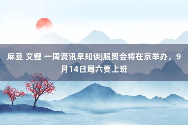 麻豆 艾鲤 一周资讯早知谈|服贸会将在京举办，9月14日周六要上班