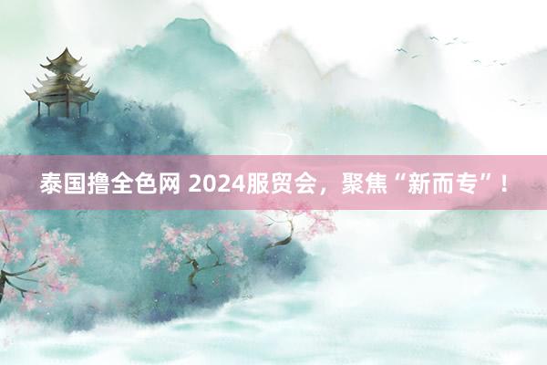 泰国撸全色网 2024服贸会，聚焦“新而专”！