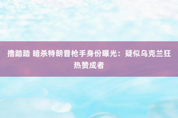 撸踏踏 暗杀特朗普枪手身份曝光：疑似乌克兰狂热赞成者