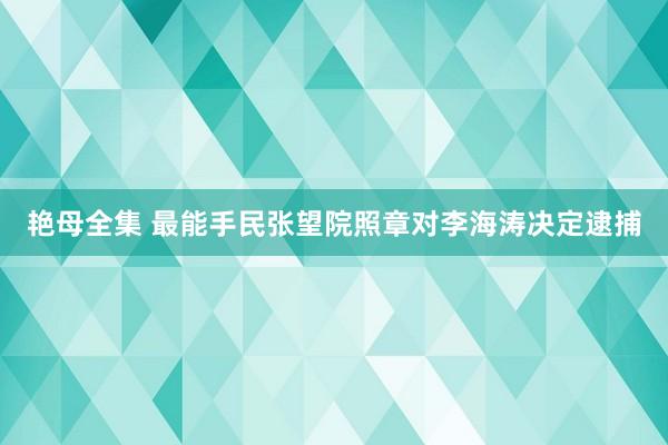 艳母全集 最能手民张望院照章对李海涛决定逮捕