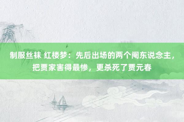 制服丝袜 红楼梦：先后出场的两个阉东说念主，把贾家害得最惨，更杀死了贾元春