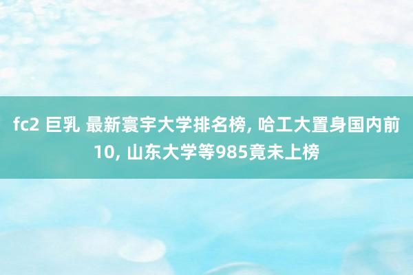 fc2 巨乳 最新寰宇大学排名榜， 哈工大置身国内前10， 山东大学等985竟未上榜