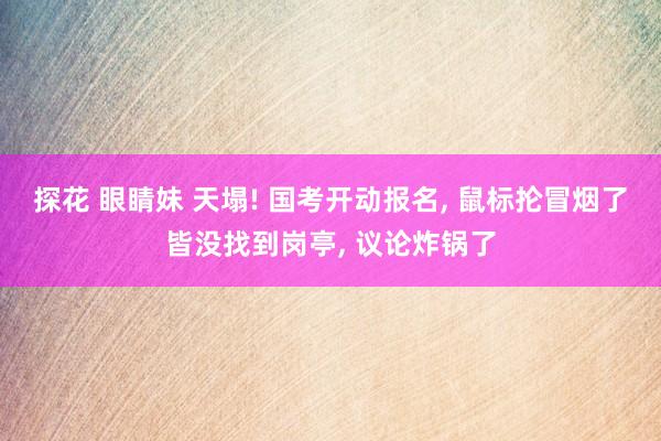 探花 眼睛妹 天塌! 国考开动报名， 鼠标抡冒烟了皆没找到岗亭， 议论炸锅了