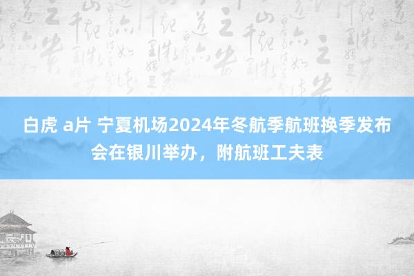 白虎 a片 宁夏机场2024年冬航季航班换季发布会在银川举办，附航班工夫表