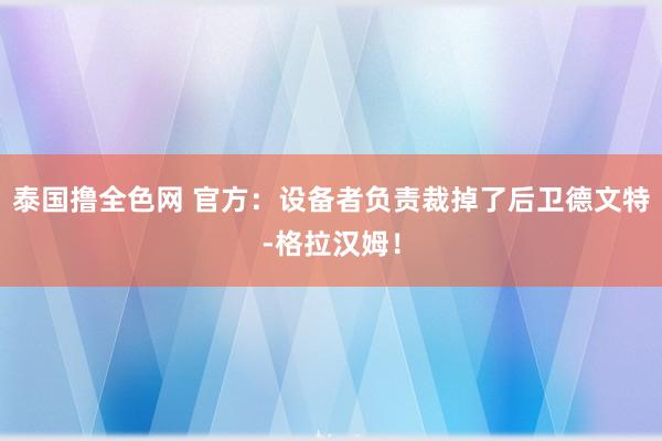 泰国撸全色网 官方：设备者负责裁掉了后卫德文特-格拉汉姆！