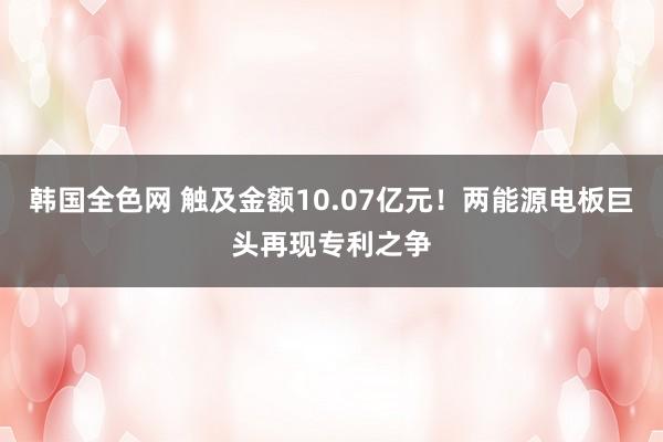 韩国全色网 触及金额10.07亿元！两能源电板巨头再现专利之争