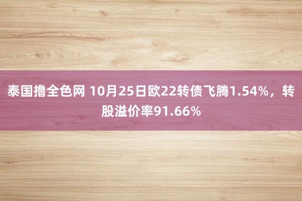 泰国撸全色网 10月25日欧22转债飞腾1.54%，转股溢价率91.66%