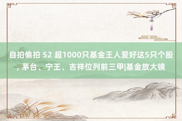 自拍偷拍 52 超1000只基金王人爱好这5只个股， 茅台、宁王、吉祥位列前三甲|基金放大镜