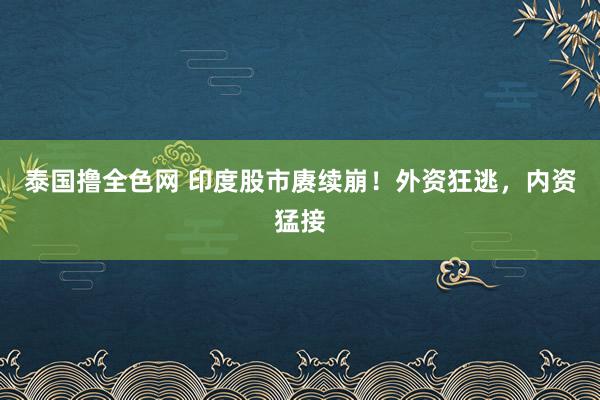 泰国撸全色网 印度股市赓续崩！外资狂逃，内资猛接