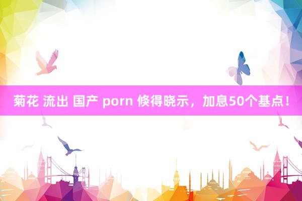 菊花 流出 国产 porn 倏得晓示，加息50个基点！