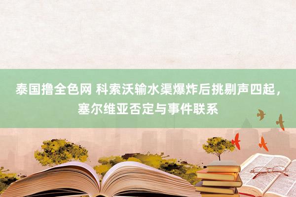 泰国撸全色网 科索沃输水渠爆炸后挑剔声四起，塞尔维亚否定与事件联系