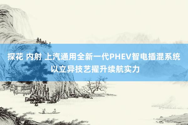 探花 内射 上汽通用全新一代PHEV智电插混系统 以立异技艺擢升续航实力