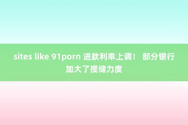 sites like 91porn 进款利率上调！ 部分银行加大了揽储力度