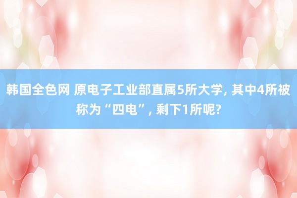 韩国全色网 原电子工业部直属5所大学， 其中4所被称为“四电”， 剩下1所呢?