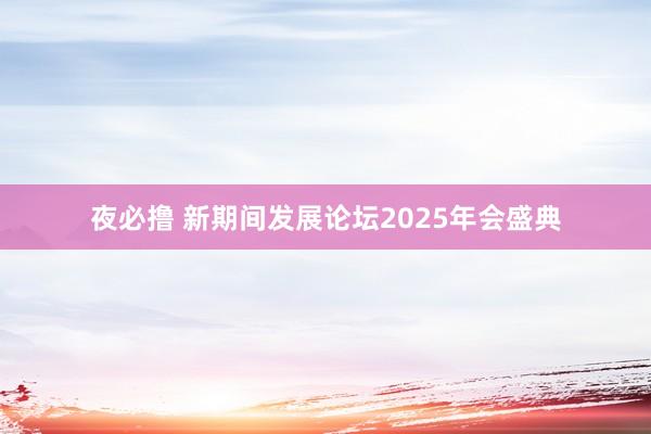 夜必撸 新期间发展论坛2025年会盛典