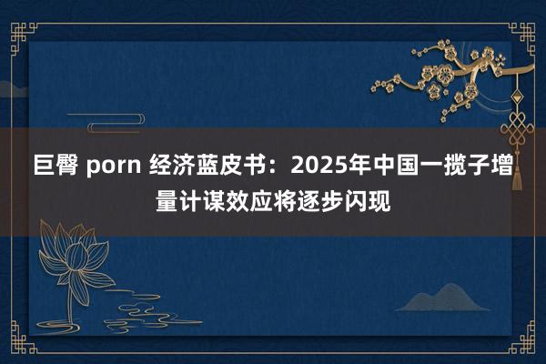 巨臀 porn 经济蓝皮书：2025年中国一揽子增量计谋效应将逐步闪现