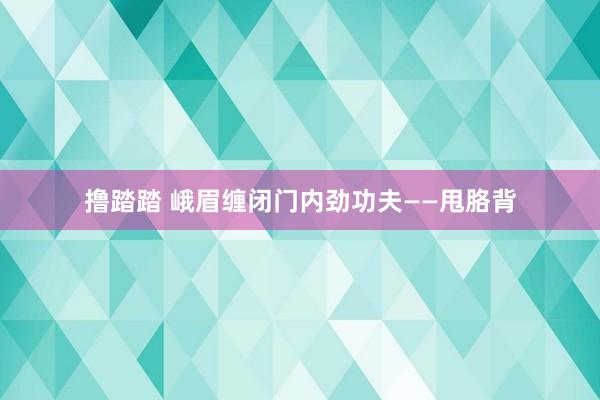 撸踏踏 峨眉缠闭门内劲功夫——甩胳背