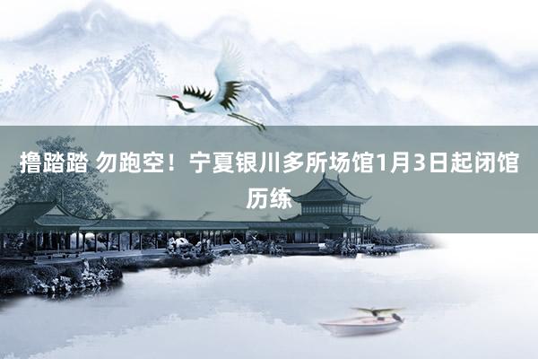 撸踏踏 勿跑空！宁夏银川多所场馆1月3日起闭馆历练