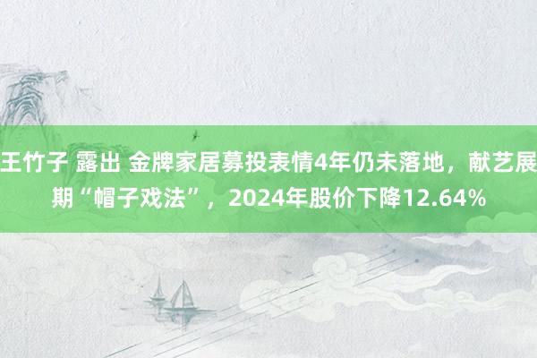 王竹子 露出 金牌家居募投表情4年仍未落地，献艺展期“帽子戏法”，2024年股价下降12.64%