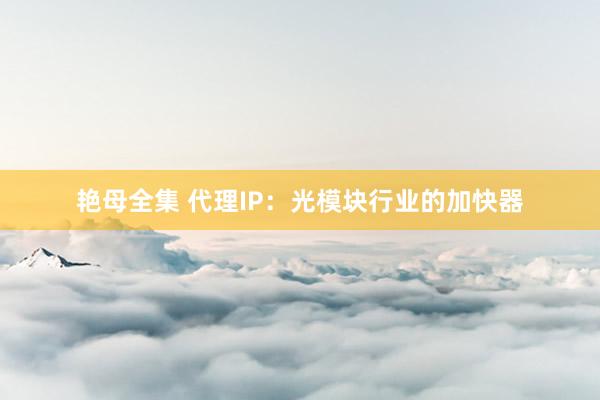 艳母全集 代理IP：光模块行业的加快器