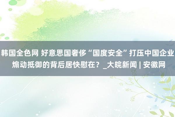 韩国全色网 好意思国奢侈“国度安全”打压中国企业 煽动抵御的背后居快慰在？_大皖新闻 | 安徽网