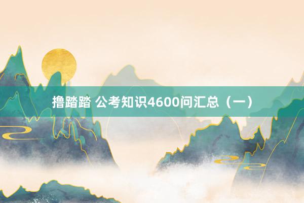 撸踏踏 公考知识4600问汇总（一）