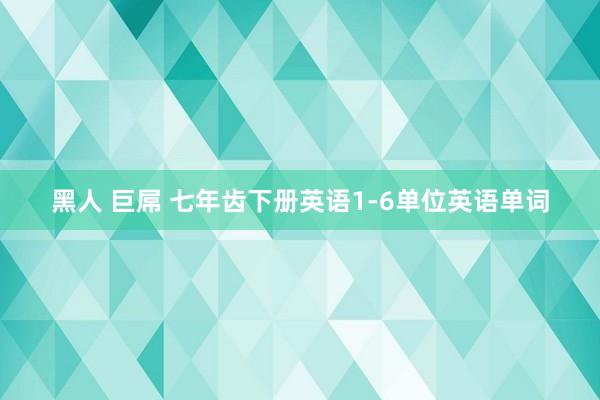 黑人 巨屌 七年齿下册英语1-6单位英语单词